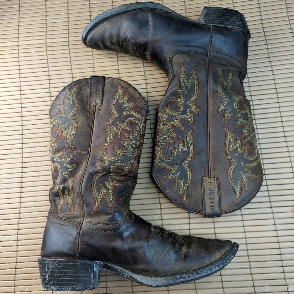 Justin Men's Stampede Sorrell Appache Huck Brown Boots 2551 Size 10.5D.  B100pm